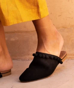 ALOHAS Shoes Alex Pom Pom Black 9 ALOHAS Shoes Alex Pom Pom Black