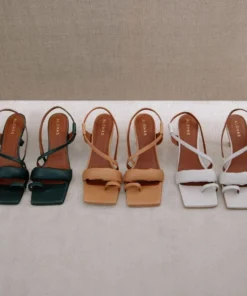 ALOHAS Shoes Asymmetric Straps Camel