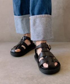 ALOHAS Backbone Black Clog Shoes