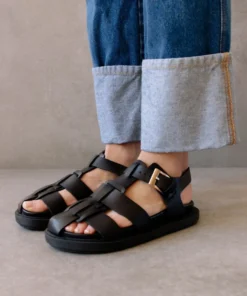 ALOHAS Backbone Black Clog Shoes