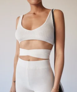 ALOHAS Bare Bra Knit Top Ivory