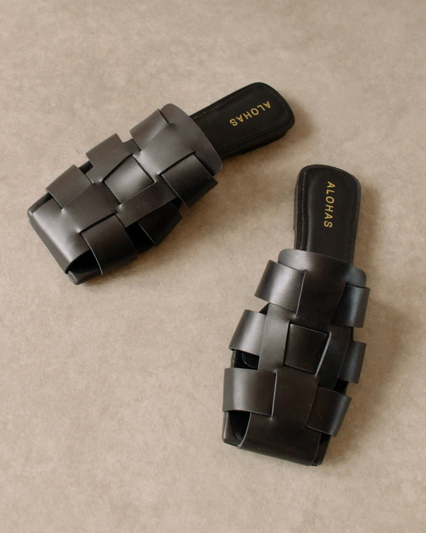 ALOHAS Barney Black Mules Shoes 2 ALOHAS Barney Black Mules Shoes