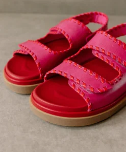 ALOHAS Shoes Barrel Lipstick Red Magenta Sandals 24 ALOHAS Shoes Barrel Lipstick Red Magenta Sandals