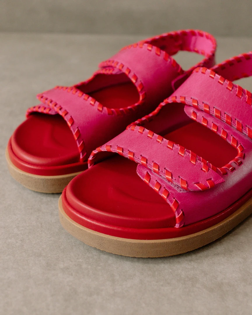 ALOHAS Shoes Barrel Lipstick Red Magenta Sandals 11 ALOHAS Shoes Barrel Lipstick Red Magenta Sandals