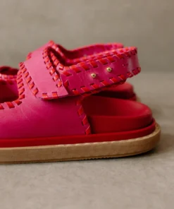 ALOHAS Shoes Barrel Lipstick Red Magenta Sandals 19 ALOHAS Shoes Barrel Lipstick Red Magenta Sandals