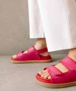ALOHAS Shoes Barrel Lipstick Red Magenta Sandals 26 ALOHAS Shoes Barrel Lipstick Red Magenta Sandals