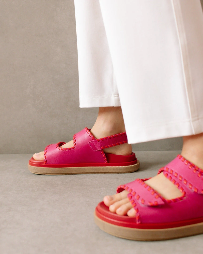 ALOHAS Shoes Barrel Lipstick Red Magenta Sandals 13 ALOHAS Shoes Barrel Lipstick Red Magenta Sandals