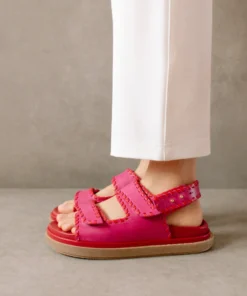 ALOHAS Shoes Barrel Lipstick Red Magenta Sandals 25 ALOHAS Shoes Barrel Lipstick Red Magenta Sandals