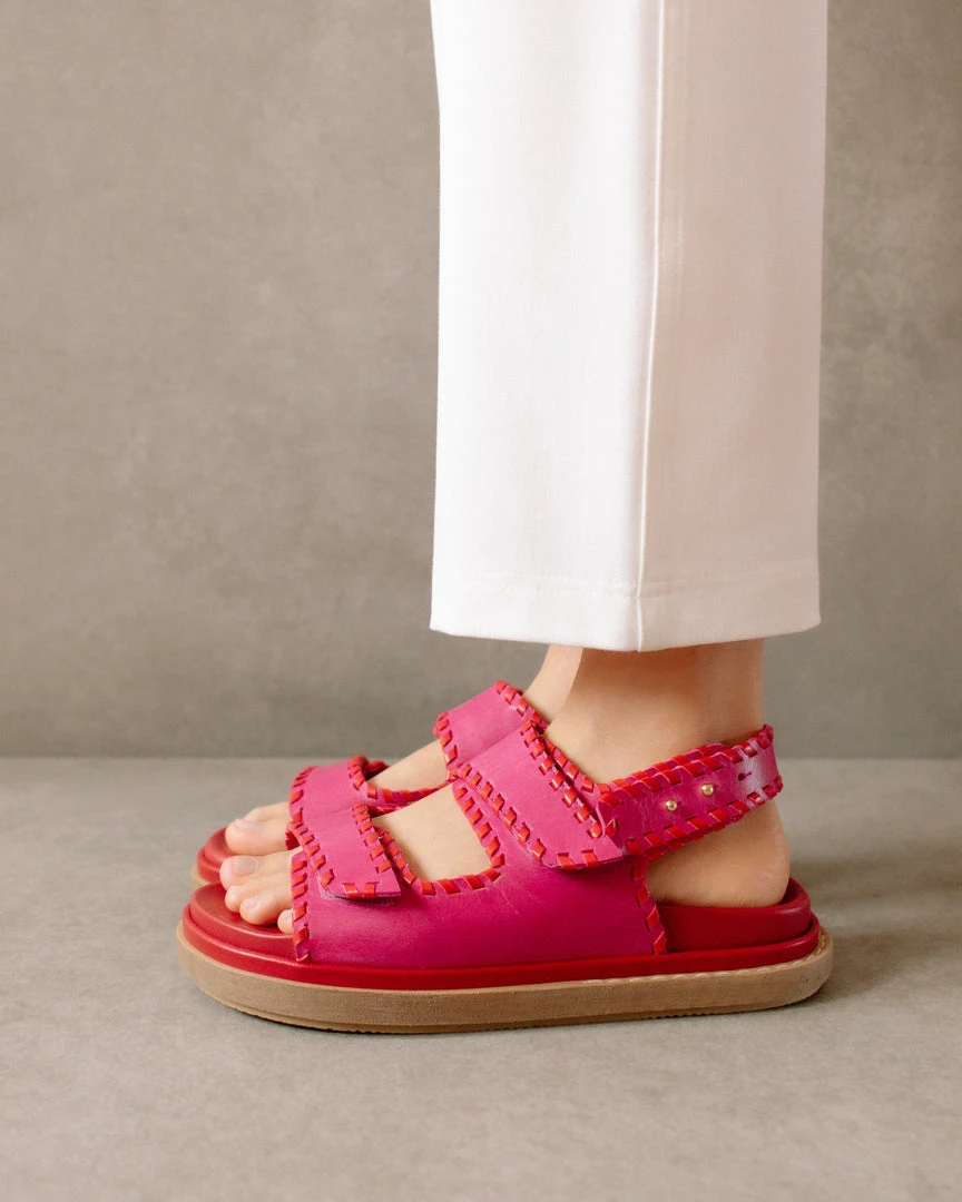 ALOHAS Shoes Barrel Lipstick Red Magenta Sandals 12 ALOHAS Shoes Barrel Lipstick Red Magenta Sandals