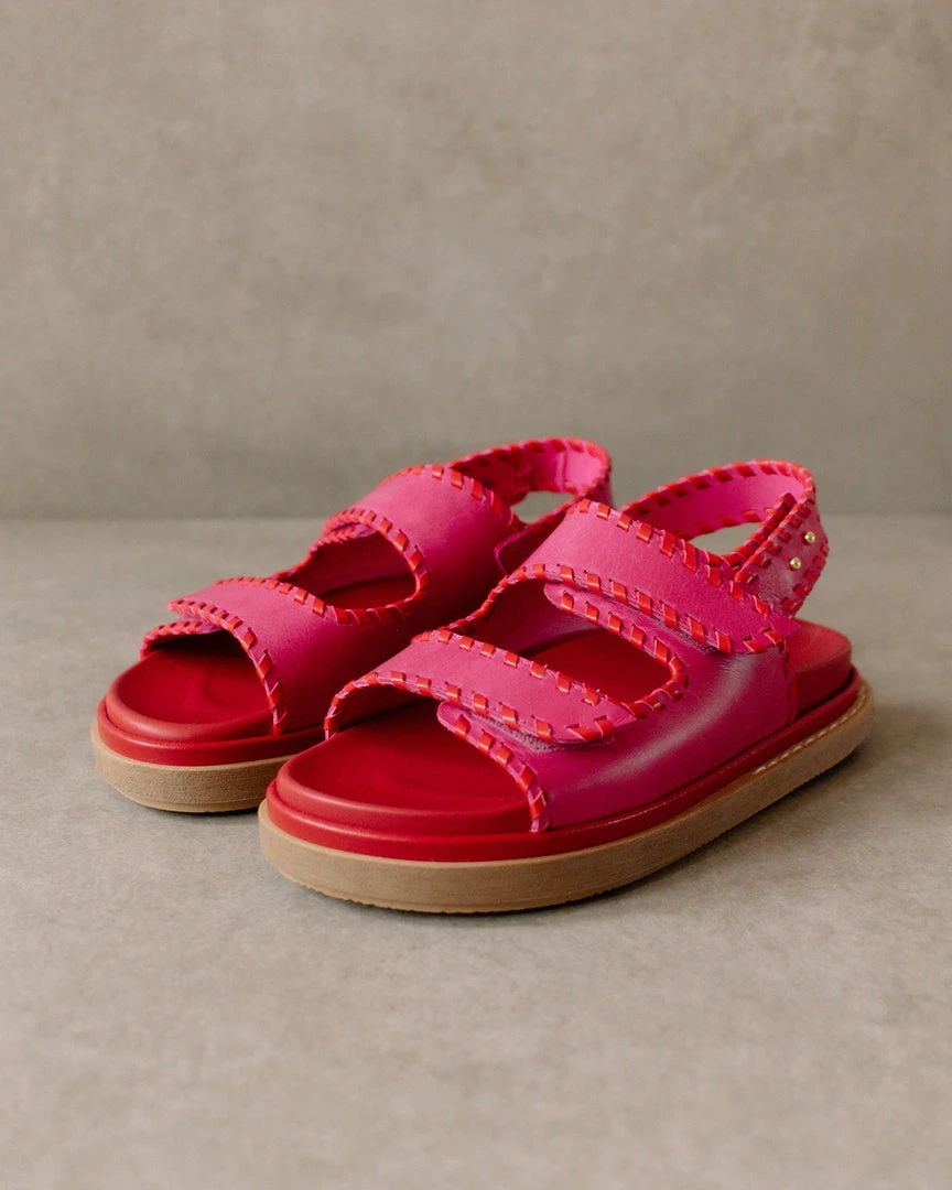 ALOHAS Shoes Barrel Lipstick Red Magenta Sandals 2 ALOHAS Shoes Barrel Lipstick Red Magenta Sandals