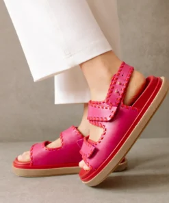 ALOHAS Shoes Barrel Lipstick Red Magenta Sandals 16 ALOHAS Shoes Barrel Lipstick Red Magenta Sandals