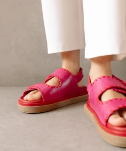 ALOHAS Shoes Barrel Lipstick Red Magenta Sandals 27 ALOHAS Shoes Barrel Lipstick Red Magenta Sandals