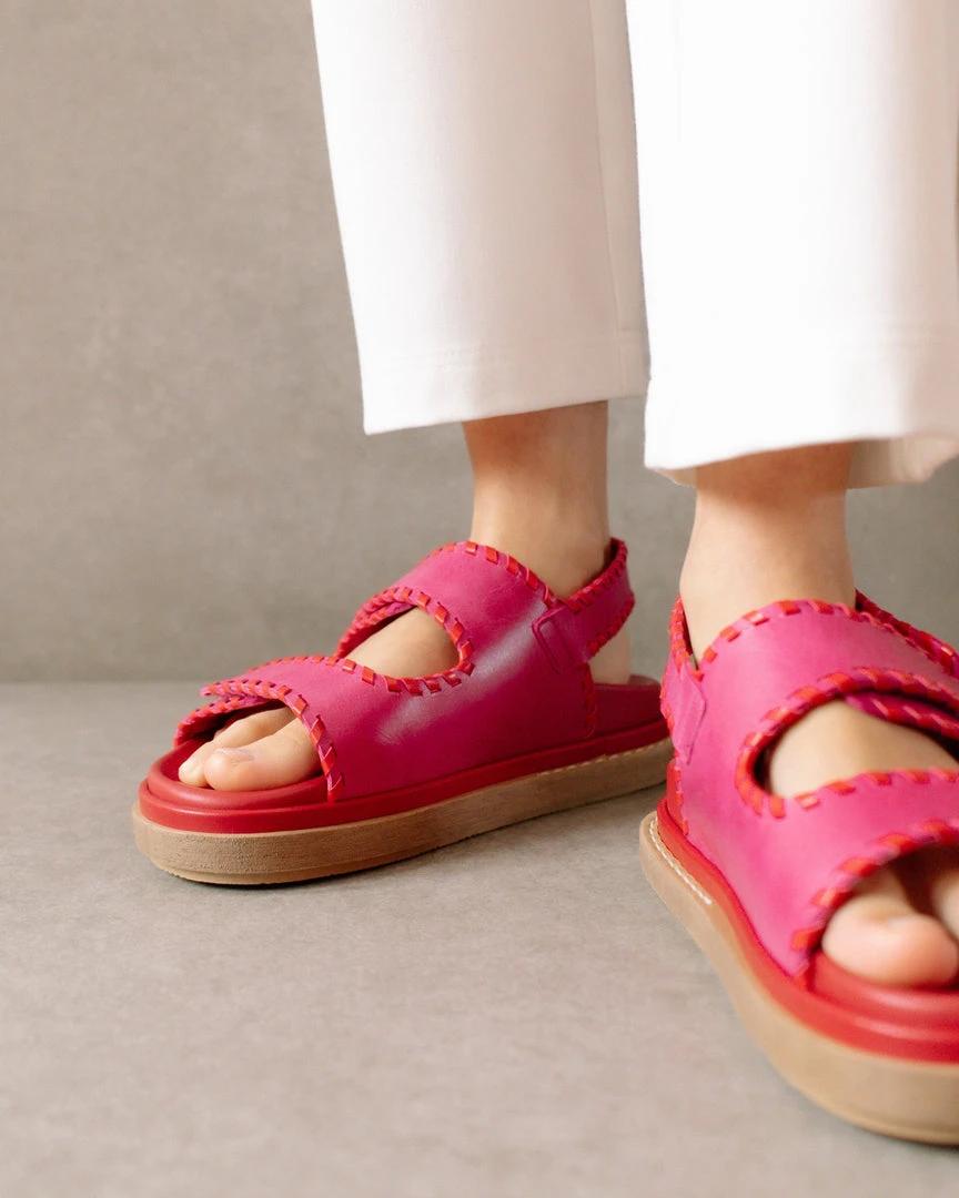 ALOHAS Shoes Barrel Lipstick Red Magenta Sandals 14 ALOHAS Shoes Barrel Lipstick Red Magenta Sandals