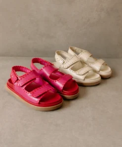 ALOHAS Shoes Barrel Lipstick Red Magenta Sandals 20 ALOHAS Shoes Barrel Lipstick Red Magenta Sandals