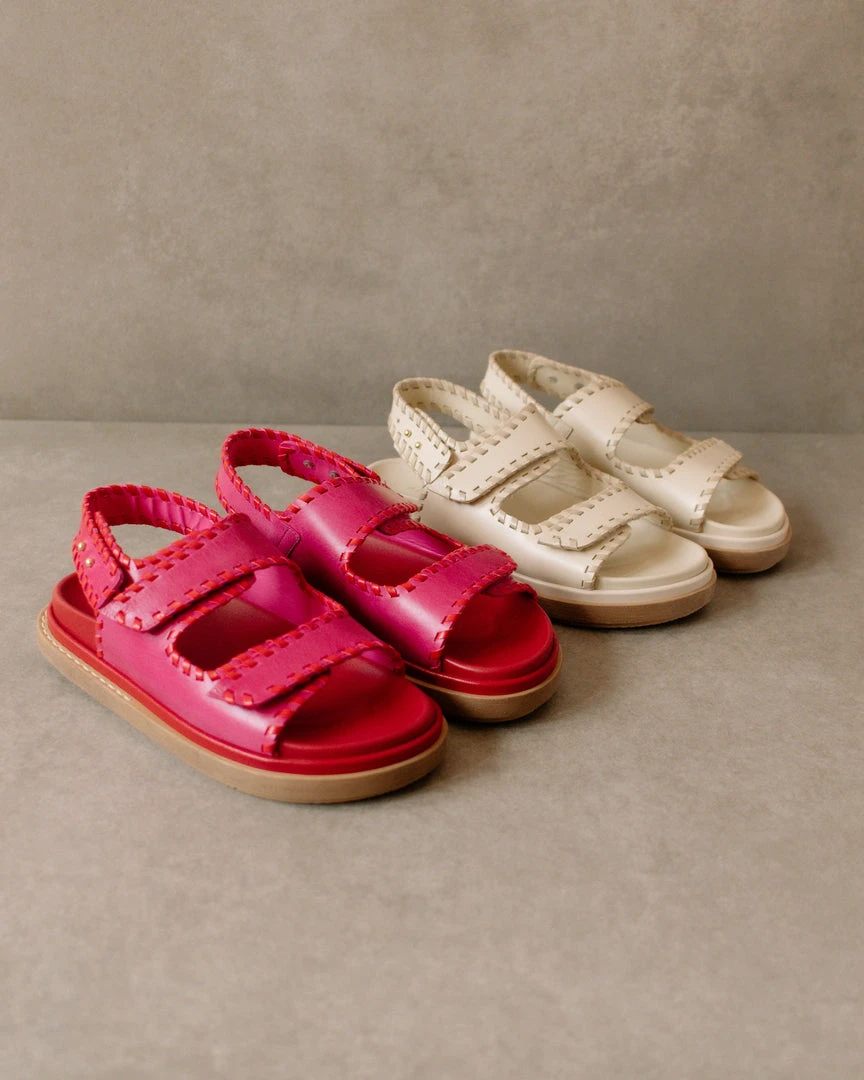 ALOHAS Shoes Barrel Lipstick Red Magenta Sandals 7 ALOHAS Shoes Barrel Lipstick Red Magenta Sandals