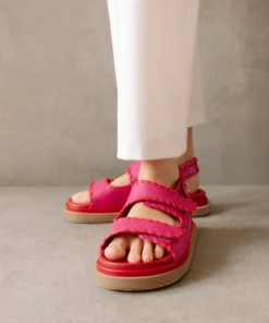 ALOHAS Shoes Barrel Lipstick Red Magenta Sandals 17 ALOHAS Shoes Barrel Lipstick Red Magenta Sandals