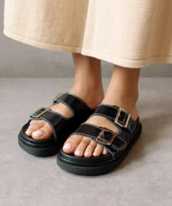 ALOHAS Shoes Buckle Strap Black