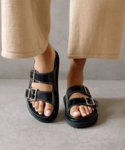 ALOHAS Shoes Buckle Strap Black