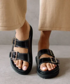 ALOHAS Shoes Buckle Strap Black