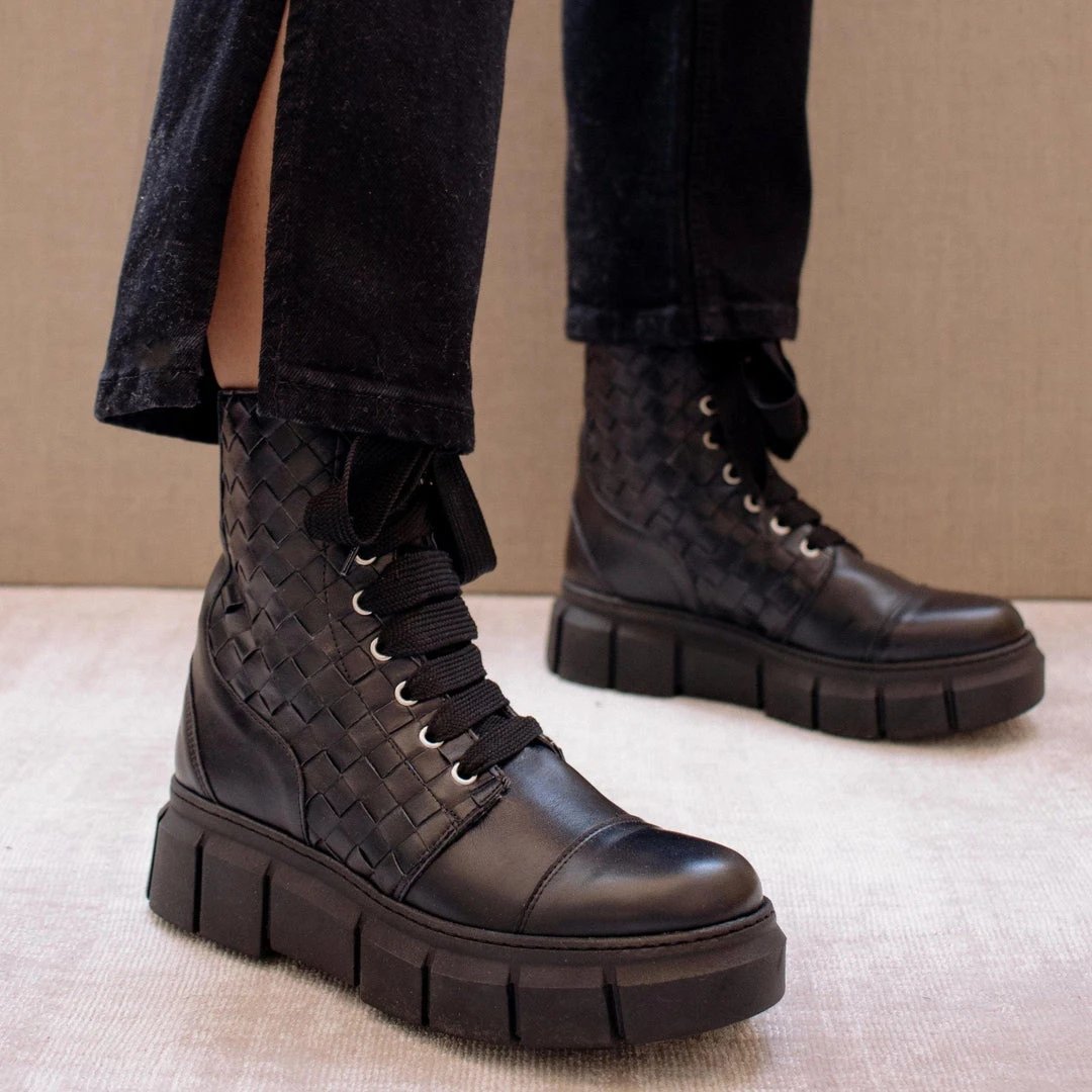 ALOHAS Can Can Black Braided Leather 3 ALOHAS Can Can Black Braided Leather