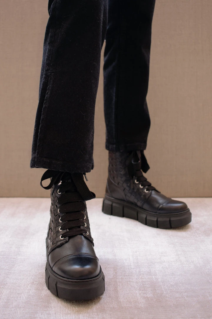 ALOHAS Can Can Black Braided Leather 5 ALOHAS Can Can Black Braided Leather