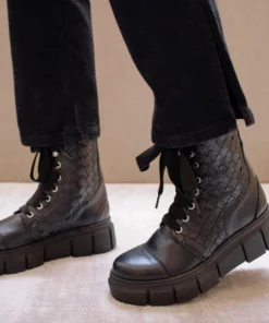 ALOHAS Can Can Black Braided Leather