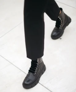 ALOHAS Can Can Black Croco Shoes