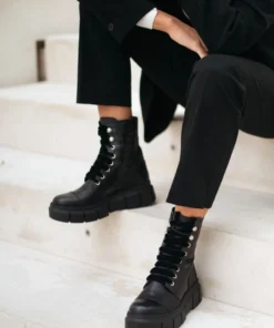 ALOHAS Can Can Black Croco Shoes