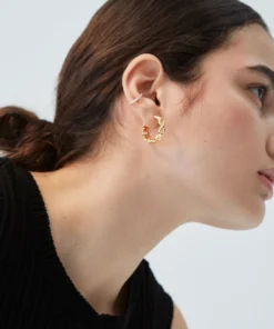 ALOHAS Accessories Chain Hoop Earrings Gold