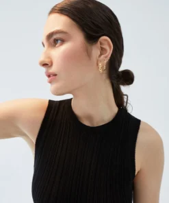 ALOHAS Accessories Chain Hoop Earrings Gold