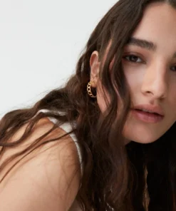 ALOHAS Chain Large Hoop Earrings Gold Accessories