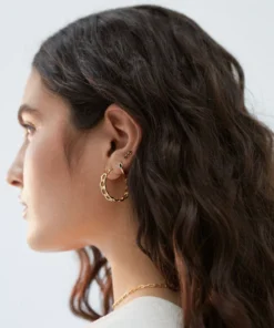 ALOHAS Chain Large Hoop Earrings Gold Accessories