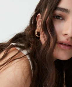 ALOHAS Chain Large Hoop Earrings Gold Accessories