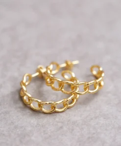 ALOHAS Chain Large Hoop Earrings Gold Accessories