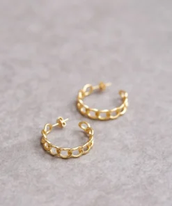 ALOHAS Chain Large Hoop Earrings Gold Accessories