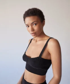 ALOHAS Charm Bra Knit Top Black Clothing