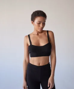 ALOHAS Charm Bra Knit Top Black Clothing