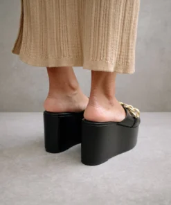 ALOHAS Chunk Chain Black Platform Sandals
