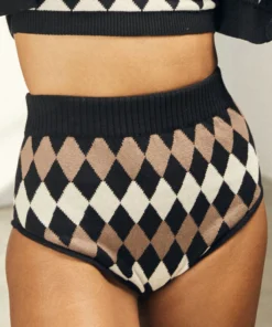 ALOHAS Commute Hot Pants Jacquard Brown Clothing