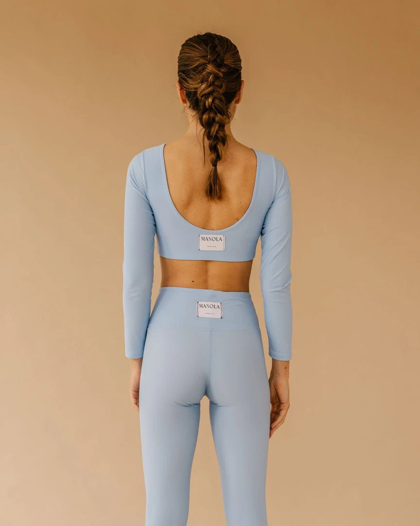 TheManola Clothing Core Crop Top Long Sleeve Cloud Blue 7 TheManola Clothing Core Crop Top Long Sleeve Cloud Blue