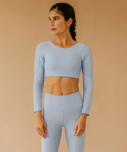 TheManola Clothing Core Crop Top Long Sleeve Cloud Blue 12 TheManola Clothing Core Crop Top Long Sleeve Cloud Blue