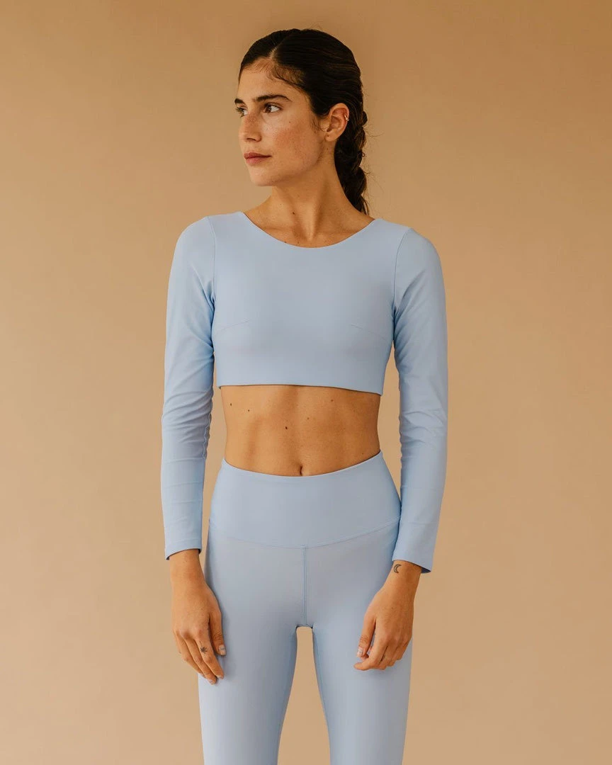 TheManola Clothing Core Crop Top Long Sleeve Cloud Blue 5 TheManola Clothing Core Crop Top Long Sleeve Cloud Blue
