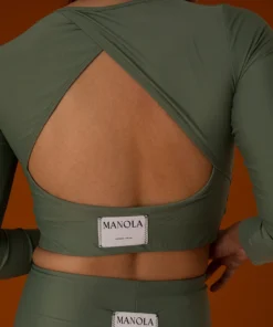 TheManola Core Triangle Back Long Top Green Army