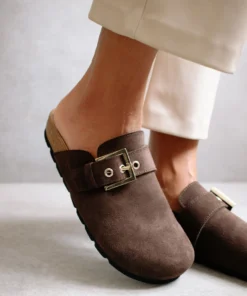 ALOHAS Cozy Dark Brown Suede Shoes