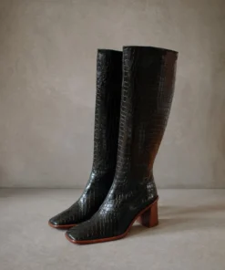 ALOHAS East Croco Black Shoes