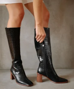 ALOHAS East Croco Black Shoes