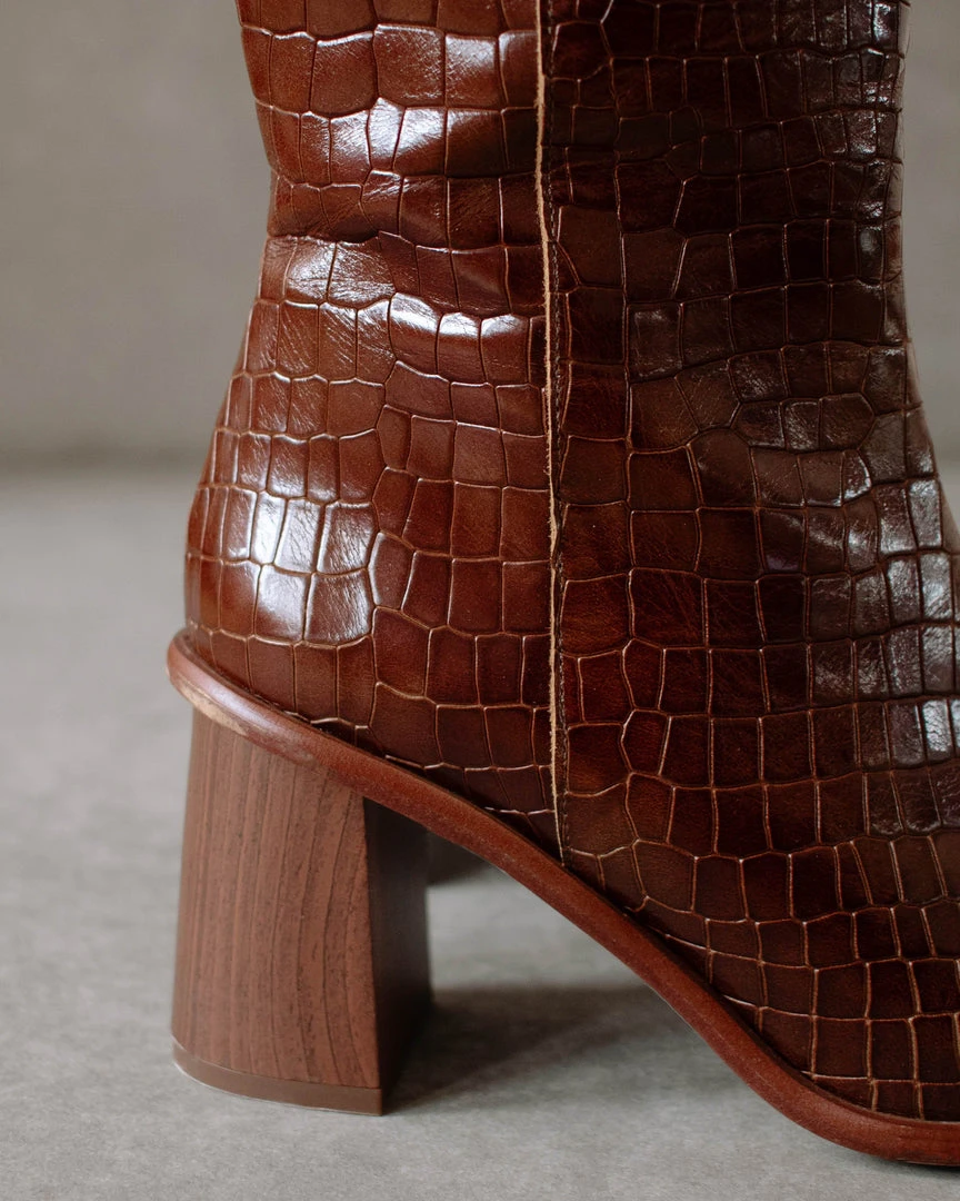 ALOHAS East Croco Brown Shoes 2 ALOHAS East Croco Brown Shoes