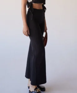 ALOHAS Easy Wide Knit Pants Black Clothing