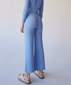 ALOHAS Clothing Easy Wide Knit Pants Cornflower Blue