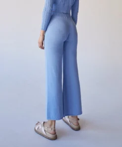 ALOHAS Clothing Easy Wide Knit Pants Cornflower Blue